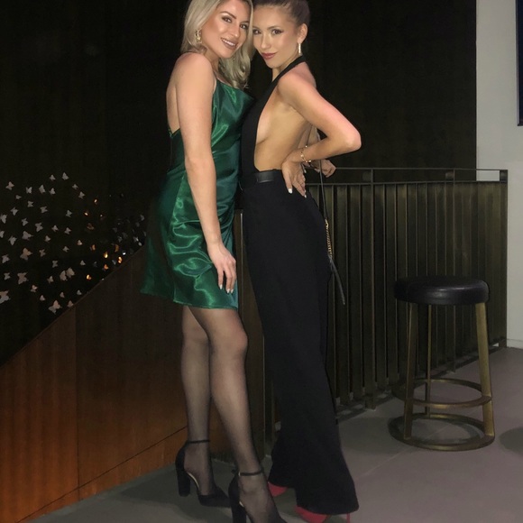 Green Satin Dress - Picture 3 of 5